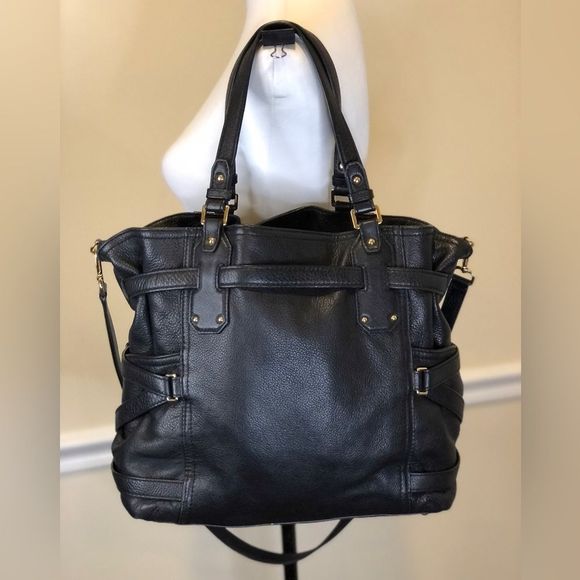 MICHAEL KORS Gansevoort Black Tumbled Leather Shoulder Bag Crossbody Tote - Picture 3 of 17